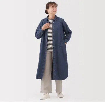 이번 시즌 무인양품 데님 긴팔 셔츠 원피스 XL 새상품급