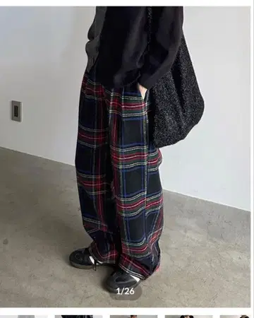 ARULLE 롤업 웜 슬랙스 (체크)