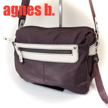 새상품급 agnes b 에네스베 숄더백 나일론 브라운