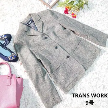일본제 TRANS WORK 자켓 ( M ) 그레이/화이트/믹스/캐시미어
