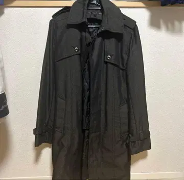 블랙 스트라이프 트렌치코트