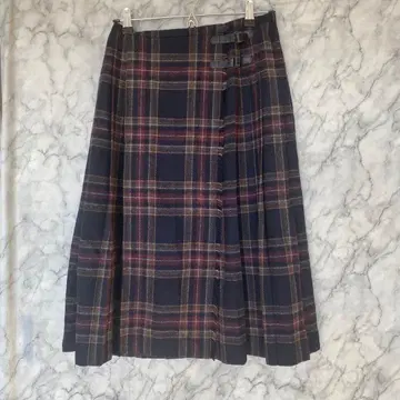 휴먼 우먼 타탄 체크 랩 스커트풍