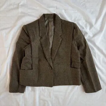 00's vintage 테일러드 자켓 숏 기장 브라운 S 사이즈