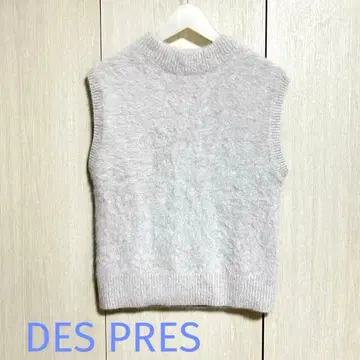 DES PRES 데 폭스 캐시미어 크루넥 베스트 라이트 그레이