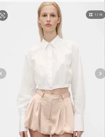 GapStudio 화이트 크롭 셔츠 M