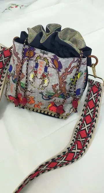 숄더백 고양이 고양이 가짜 그림 일본풍 복조리