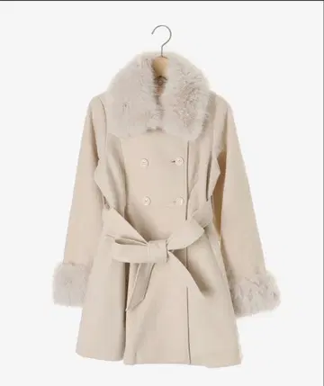 MAJESTICLEGON 멀티웨이 인조 모피 칼라 플레어 코트