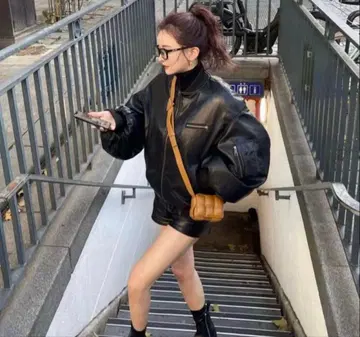 공식 사이트 완판 the toe Oxford leather MA-1 블랙