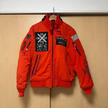 AVIREX 오렌지 밀리터리 자켓 아비렉스