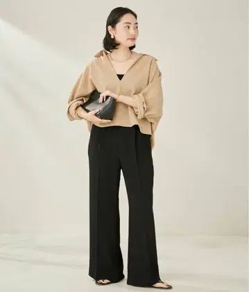 [ 미사용 ] georgette skipper 블라우스 베이지