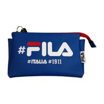 [ 미사용 ] FILA 파랑 메쉬 포켓 부착 파우치
