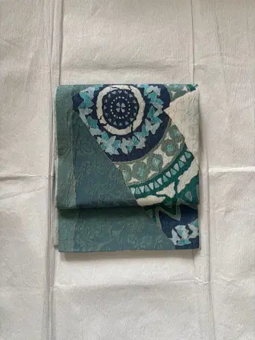 캐주얼 오비 북 패턴 팽팽한 직조 라메 나비 청자색 그린 컬러 스카이블루