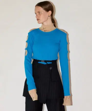 MAISON SPECIAL 홀컷 리브 상의