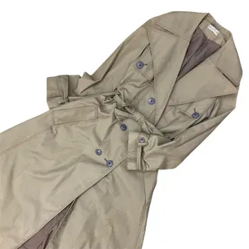 폴란드제 더블 브레스트 트렌치코트 카키 롱 코트 유로 구제 의류