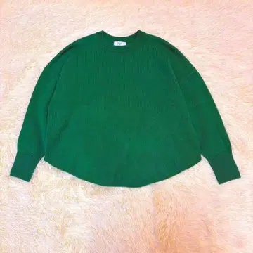 [미사용품] SLOBE IENA 울 풀오버 니트 그린