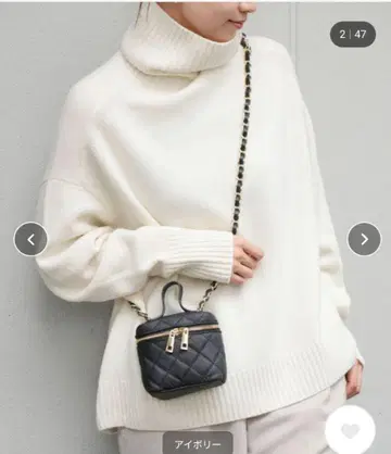 IENA AQUA 하이넥 와이드 풀오버 화이트