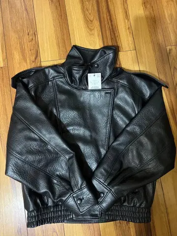 ZARA 블랙 가죽 자켓 더블 브레스트