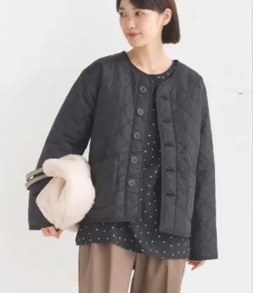 OMNES 안쪽 퍼 고밀도 나일론 퀼팅 노카라 자켓 L 사이즈 2