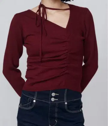 EMODA 초커 개더 핏 니트