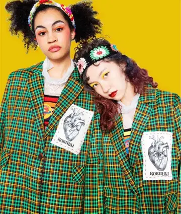 코비나이 체크 무늬 테일러드 자켓