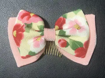 머리 장식 리본 빗 크레이프 원단 헤어 액세서리 기모노 일본 의류 잡화