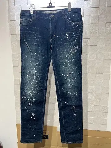 [ 고품질 ] 넘버나인 페인트 데님 스키니 팬츠 4 x 30 복각 모델