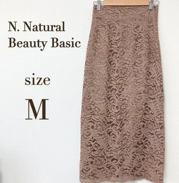 N. 내추럴 뷰티 베이직 코드 레이스 타이트 스커트 핑크 계열