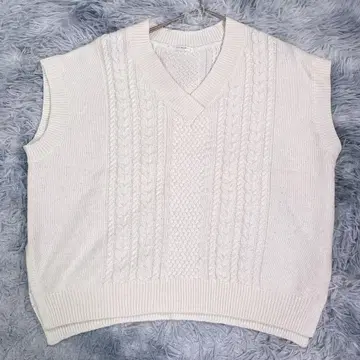 GLACIER [ L ] 니트 베스트 아이보리 빅 사이즈 여성용 봄/가을