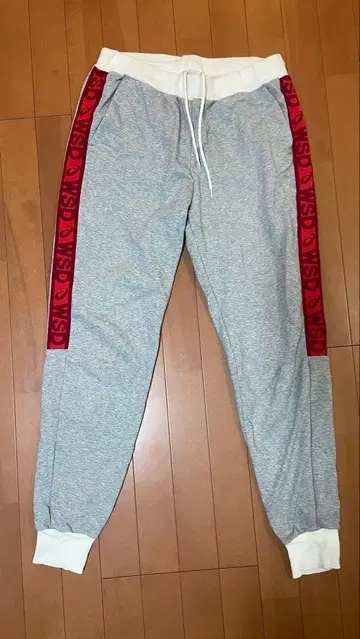 와세다 대학교 x 아식스 콜라보 그레이 조거 팬츠