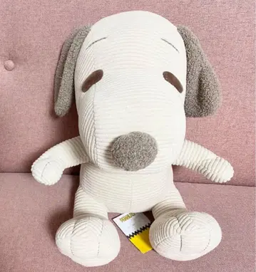 스누피 봉제 인형 코듀로이 베이지