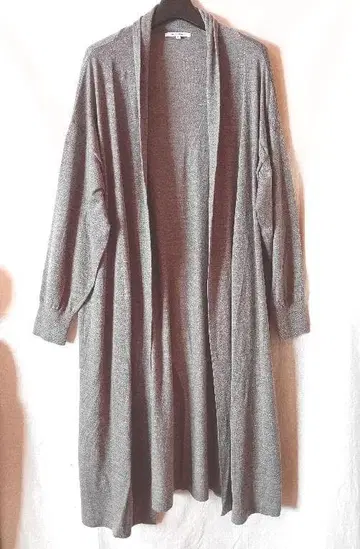 23구 MY STANDARD 울100% 롱 가디건 그레이