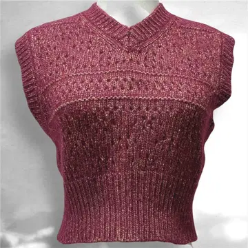 새상품급 맥피 MACPHEE 알파카 V넥 숏 기장 니트 베스트