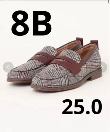 콜한 스태시 페니 로퍼 체크 브라운