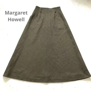 마가렛호웰 플레어 울 100% 롱 스커트 구형 택