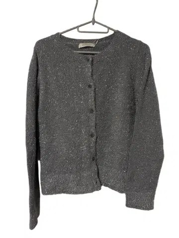 [ 새상품 ] Andemiu 안데뮤 라메 믹스 그레이 가디건 세트