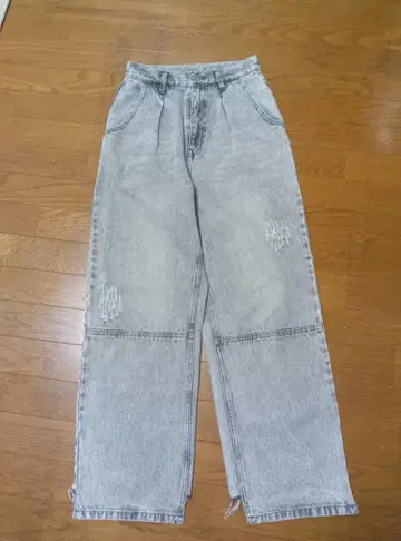 YEEN 새상품급 턱 와이드 데님 (S) 그레이