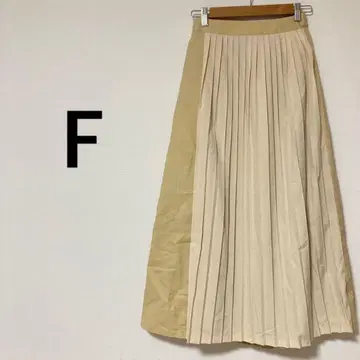 절개 롱 스커트 [ F ] 플리츠 뒷밴딩 깔끔한 캐주얼