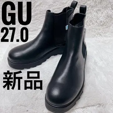 새상품 지유 남성용 사이드 고어 부츠 합성 피혁 블랙 통굽 컨디션 최상