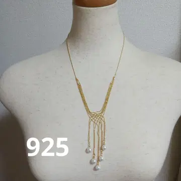 925 실버 체인 목걸이 펄 장식