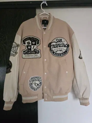 H&M 자수 베이지 점퍼 175/100A