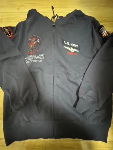 U.S. NAVY VX-31 풀 지퍼 후드티