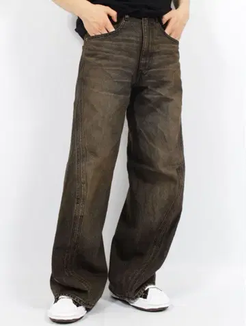 NVRFRGT 3D Twisted Wide Leg Jeans 1