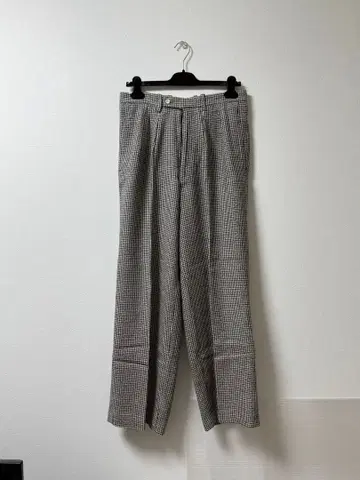 m's braque 화이트 블랙 하운드투스 체크 패턴 슬랙스