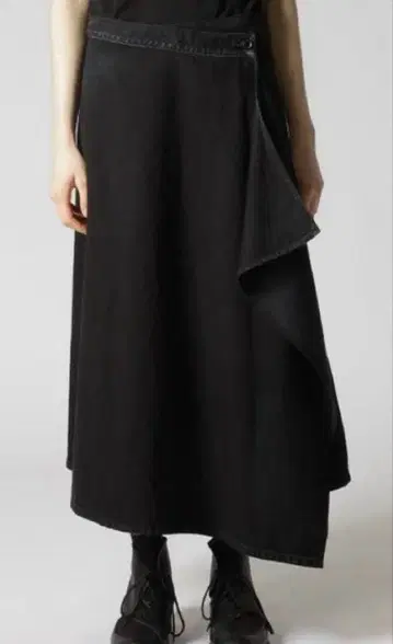 Y's 데님 플레어 랩스커트