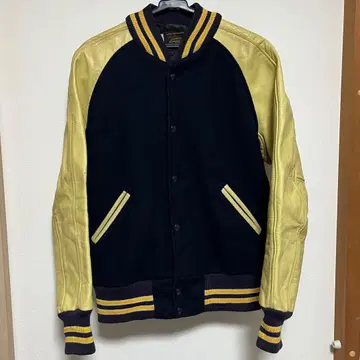 USA제 SKOOKUM 스쿠컴 소매 가죽 바시티 자켓 38