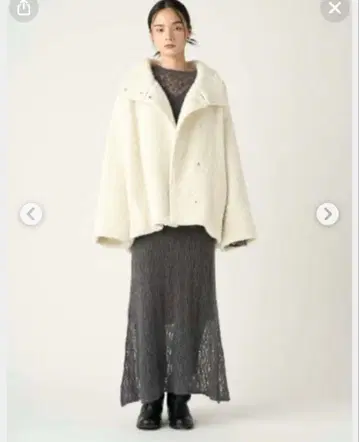 프레이 아이디 FRAY ID 울 모헤어 부클레 미들 코트