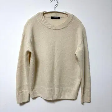 나노 유니버스 캐시미어 100% 아이보리 크루넥 니트