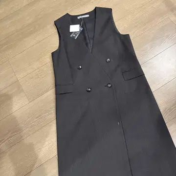 다크 그레이 더블 브레스트 베스트