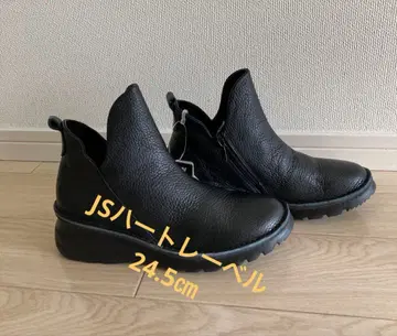 JS 하트 라벨 가죽 지퍼 부츠 일본제