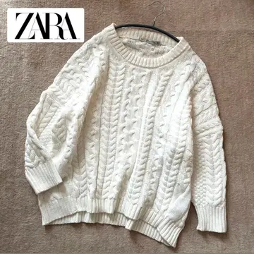 [ ZARA 자라 ] 빅 실루엣 케이블 니트 스웨터 긴팔 코튼